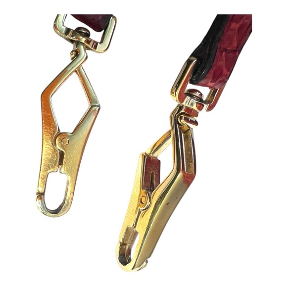 BURBERRY AUTH Luxurious Red Python Leather Shoulder/Clutch/or Crossbody Bag - Picture 13 of 17